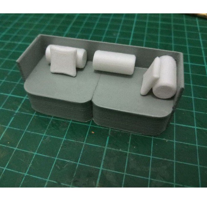 Miniatur maket Sofa panjang skala 20