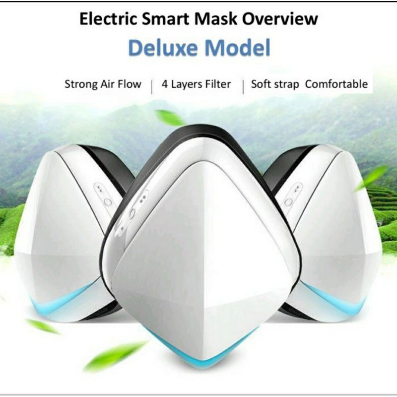 Deluxe Smart Masker Respirator purifier airshark untuk sport olahraga