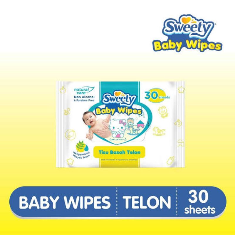 Tisu Basah Sweety Baby Wipes Telon 30's promo