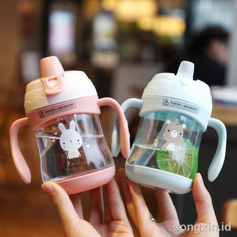 Botol Minum Bayi Anak Model Mulut Bebek Bahan Kaca Anti Botol Minum Bayi Anak Model Mulut Bebek Bahan Kaca Anti