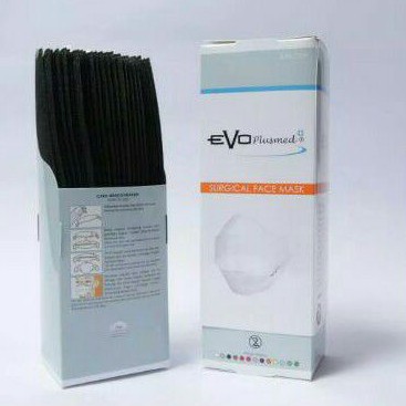 SALE!! EVO PLUSMED MASKER WARNA HITAM /ABU ABU