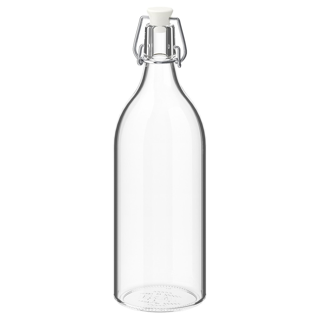 IKEA KORKEN Botol kaca Ikea 500ml dengan penutup botol Bening