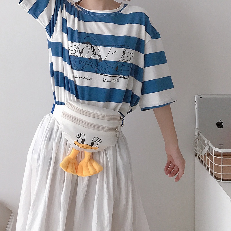 WAIST BAG SLING BACK DONALD DUCK / TAS KOREA SELEMPANG / TAS SLEMPANG KOREA 3D LUCU / donald bebek tas anak