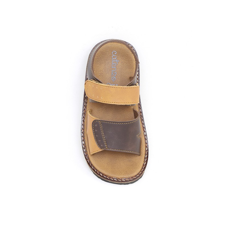 sandal anak laki2 cowo kulit coklat cj3 prepet balita 21-26