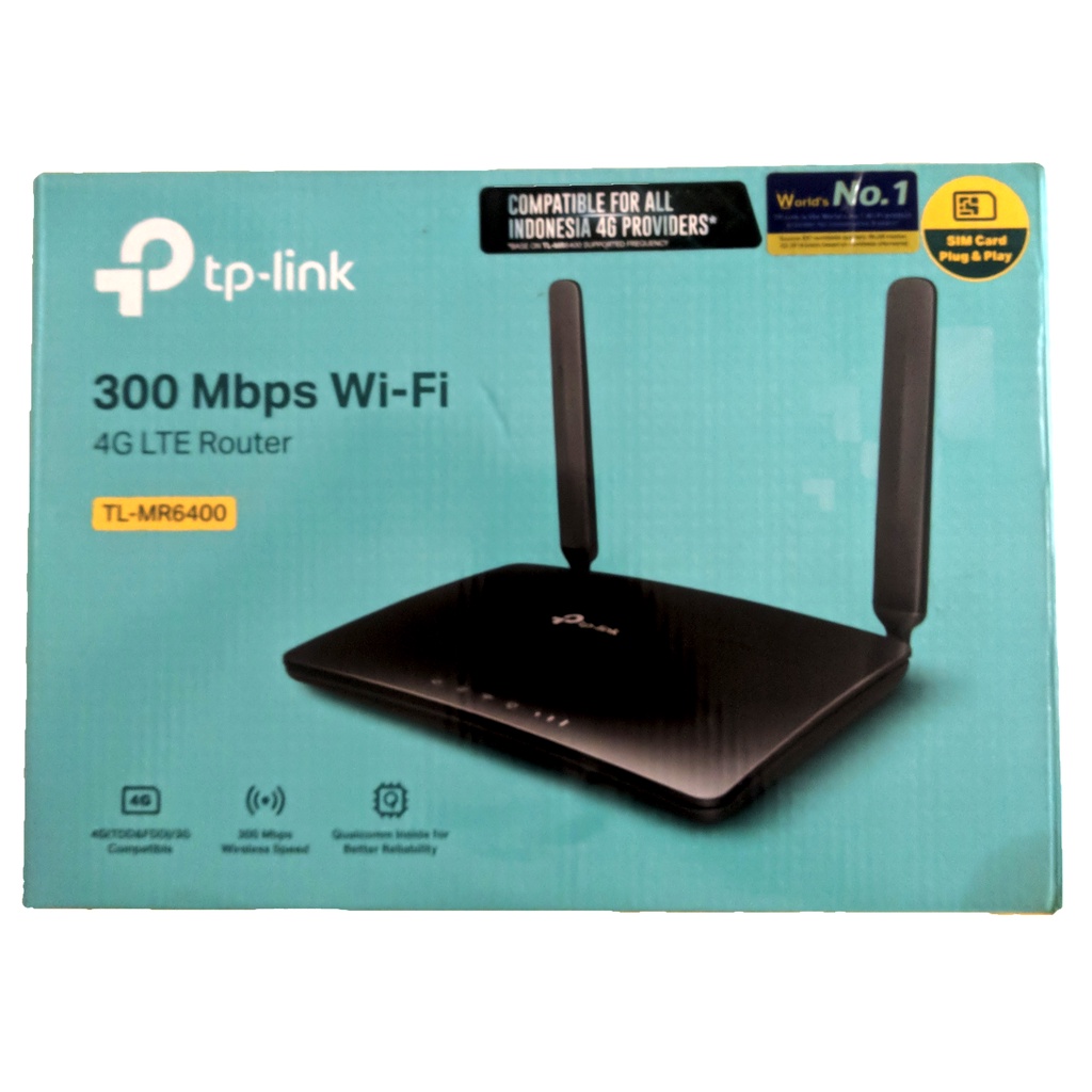 TPLink TL-MR6400 V4 WIRELESS 4G LANGSUNG SIM CARD MURAH