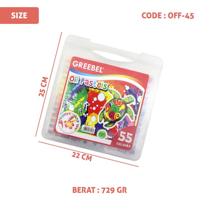 

PASTEL-DRY-OIL- CRAYON GREEBEL OIL PASTELS ISI 55 WARNA -OIL-DRY-PASTEL.