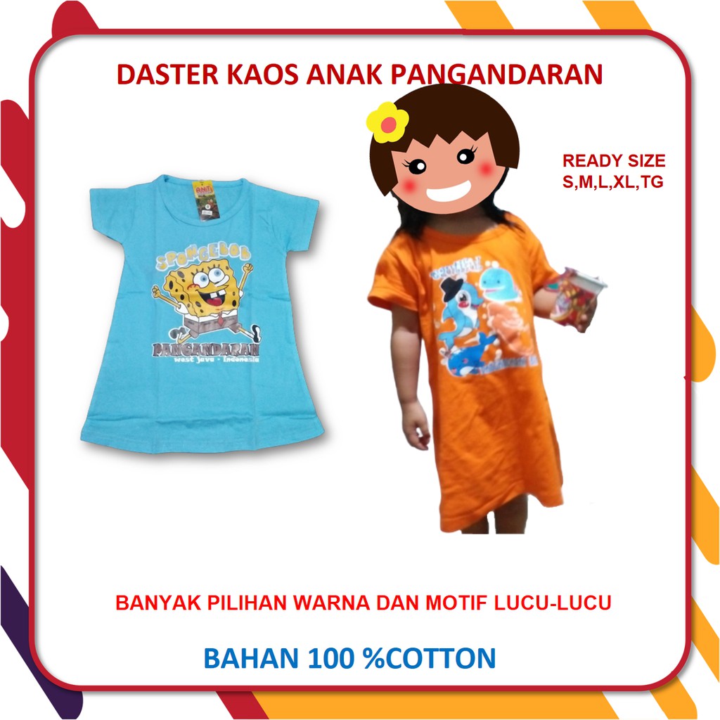 Baju Daster Kaos Anak Perempuan Pangandaran