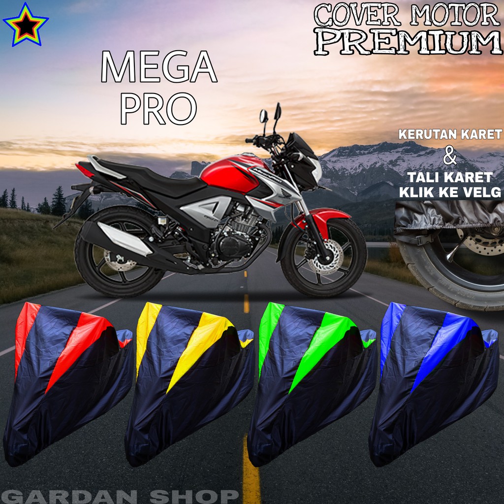 Sarung Motor MEGA PRO Hitam KOMBINASI Body Cover Penutup Mega PREMIUM