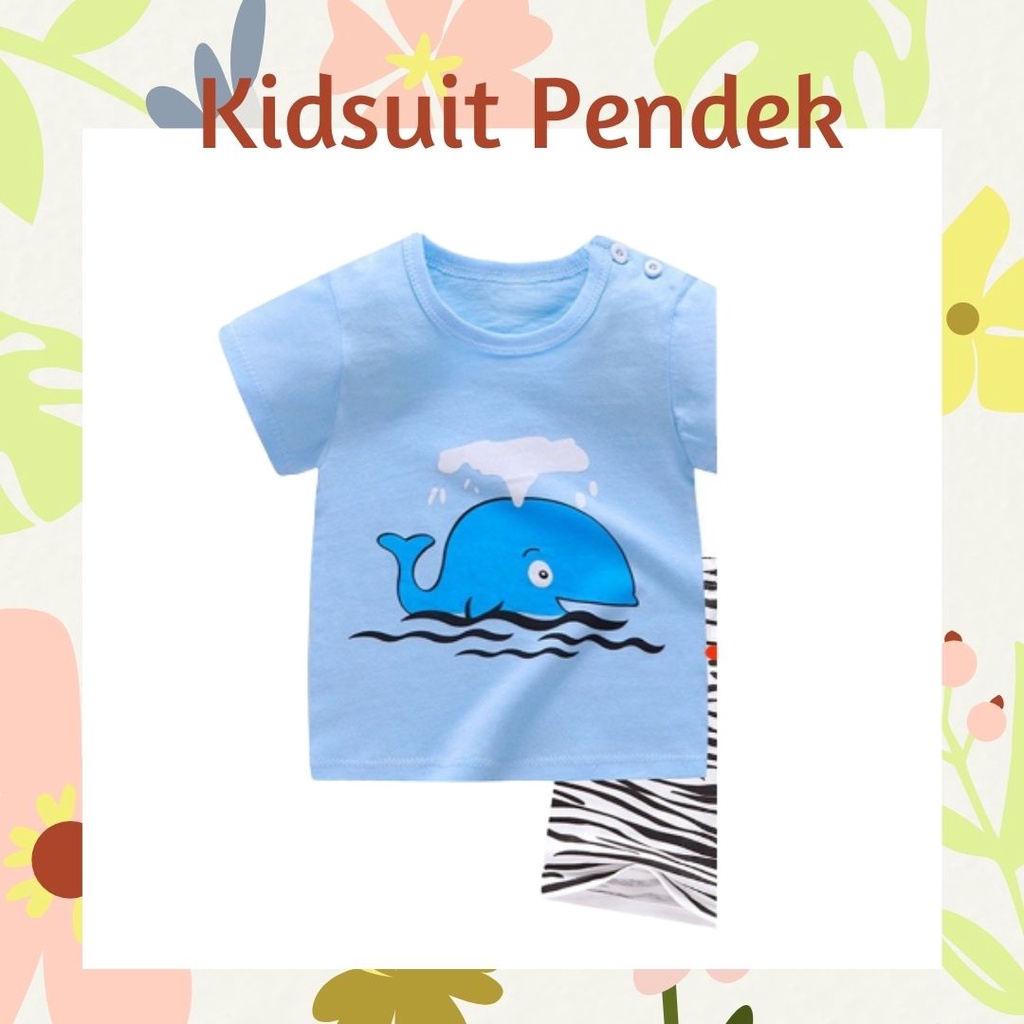 Plazababyku KIDS SUIT PENDEK Setelan Anak Bahan Kaos Lengan + Celana Berkualitas Import ebv cewek