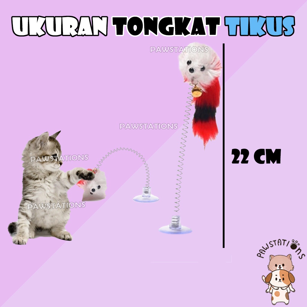 Tongkat Tikus Bulu Mainan Anak Kucing Tongkat Berdiri Cat Teaser Toy