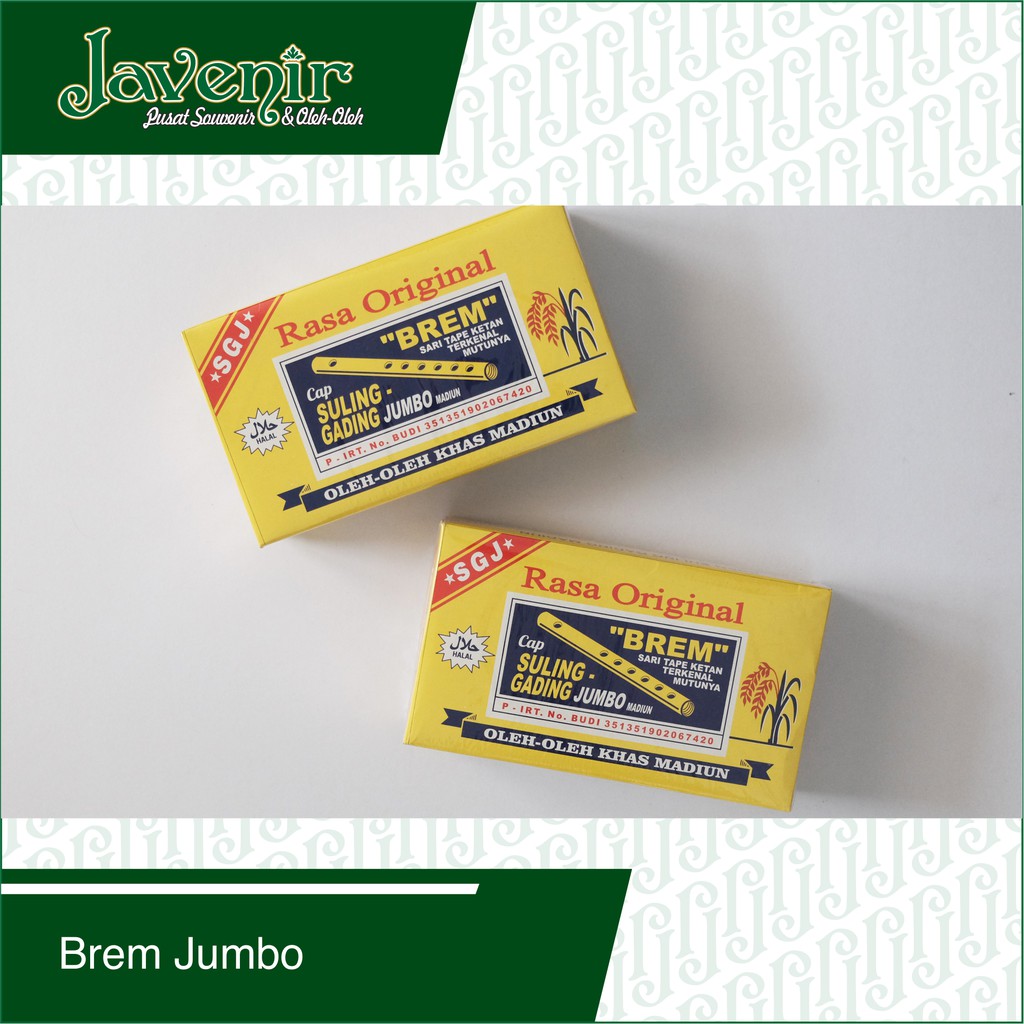 

Javenir Brem Sari Tape Ketan Suling Gading Jumbo Rasa Original