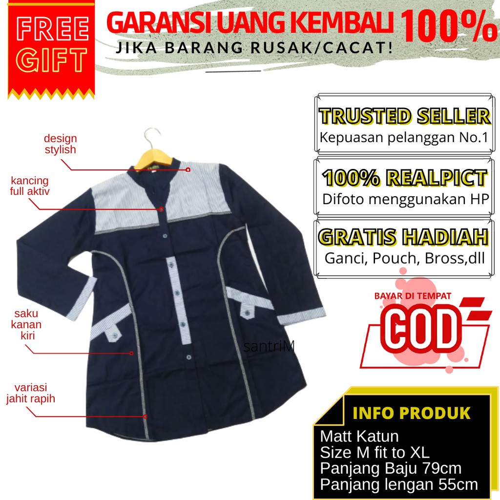 atasan santri baju santri putri kemeja santri putri baju santriwati fashion muslim kekinian