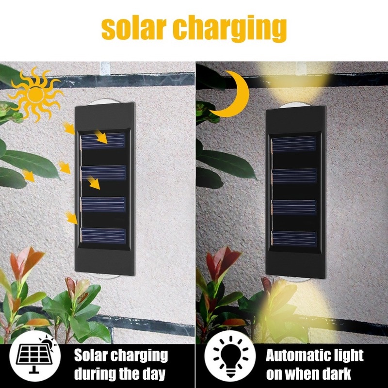 Lampu Dinding LED Tenaga Surya Tahan Air Bentuk Persegi Panjang Untuk Taman