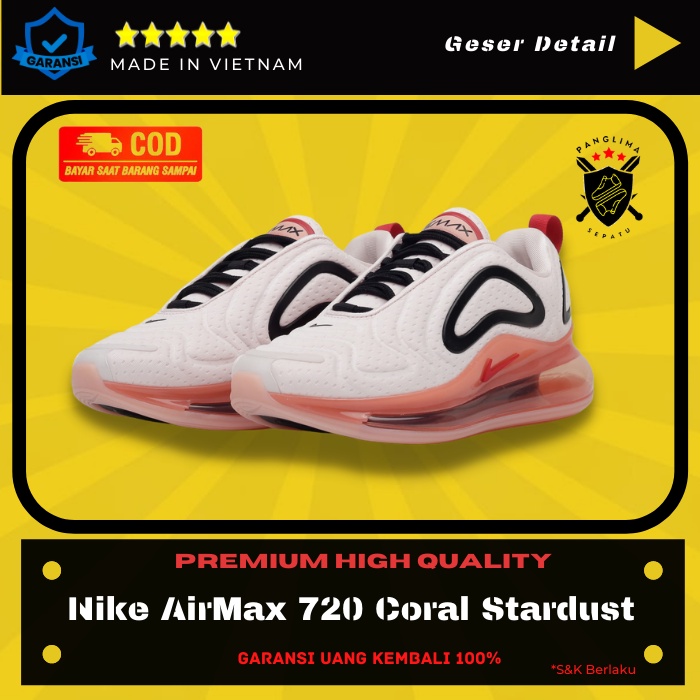 Sepatu Running Nike AirMax 720 Coral Stardust Sneakers Wanita Sneaker Lari Fashion Import Premium Or