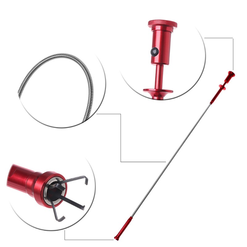 Flexible Pick Up Tool Magnet 4 Claw LED Light Spring Grip Home Toilet Gadget