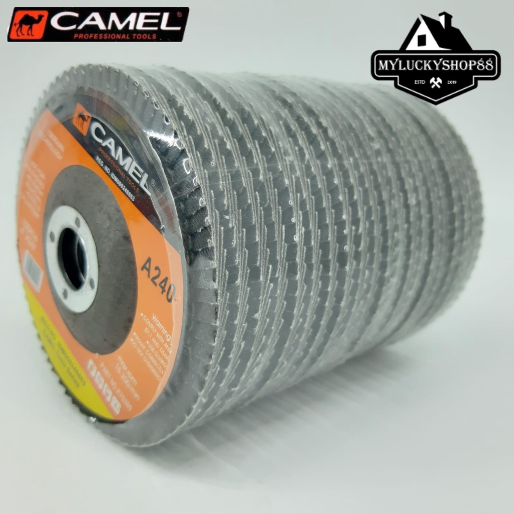 Flap Disc Sand Grit 4&quot; Inch 100 mm A240 Amplas Gerinda Susun Camel 240