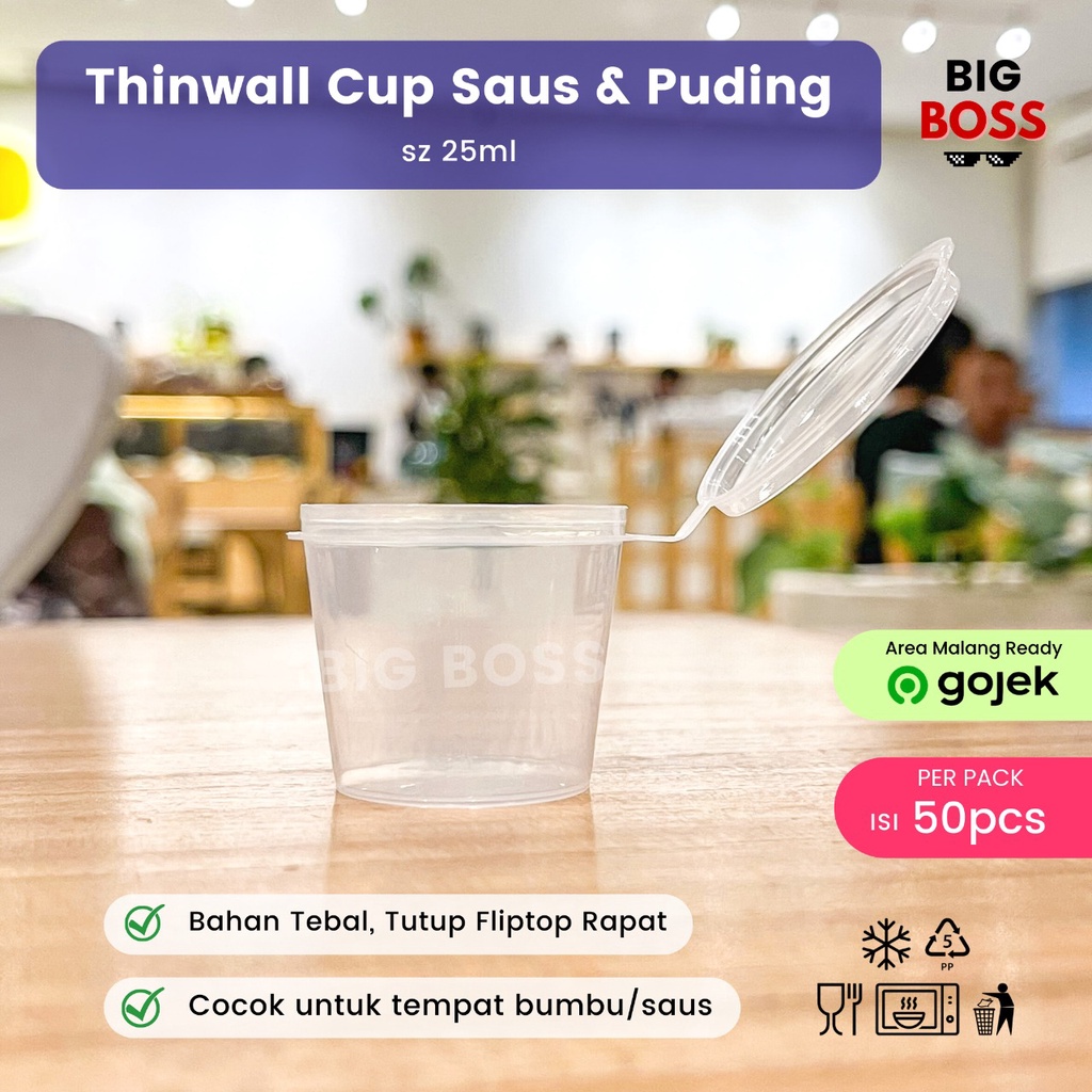 [ISI 50 PCS] Cup Saus Klip 25ml / Wadah Plastik Saos Sambal Mayonaise / Thinwall Kontainer Saus 25ml Mini Anti Bocor