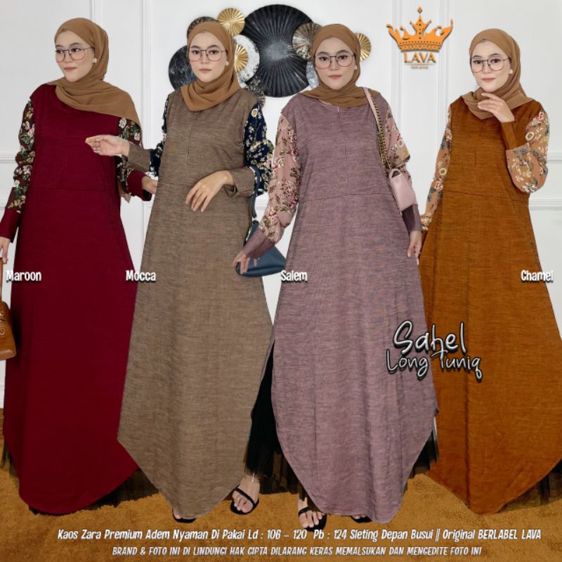 SAHEL LONG TUNIK JUMBO || KAOS ZARA IMPORT LD 120 PJ 124 BUSUI || ORIGINAL BY LAVA