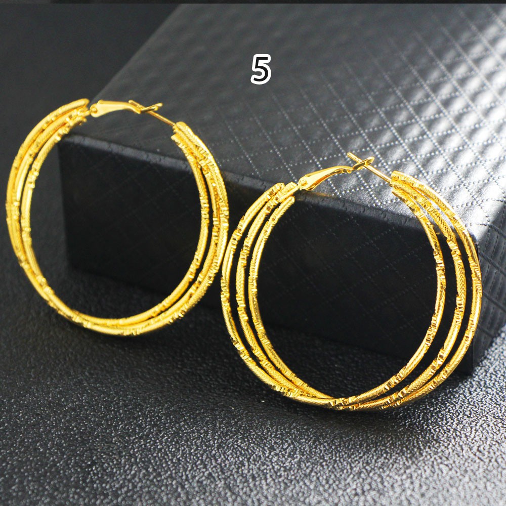 Anting hoops wanita kekinian ala korea model Ring 253