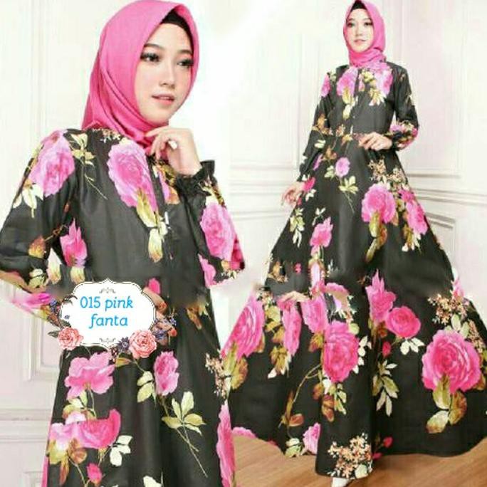 gamis maxy bunga ima pink fanta baju wanita murah maxi 15 fanta TA