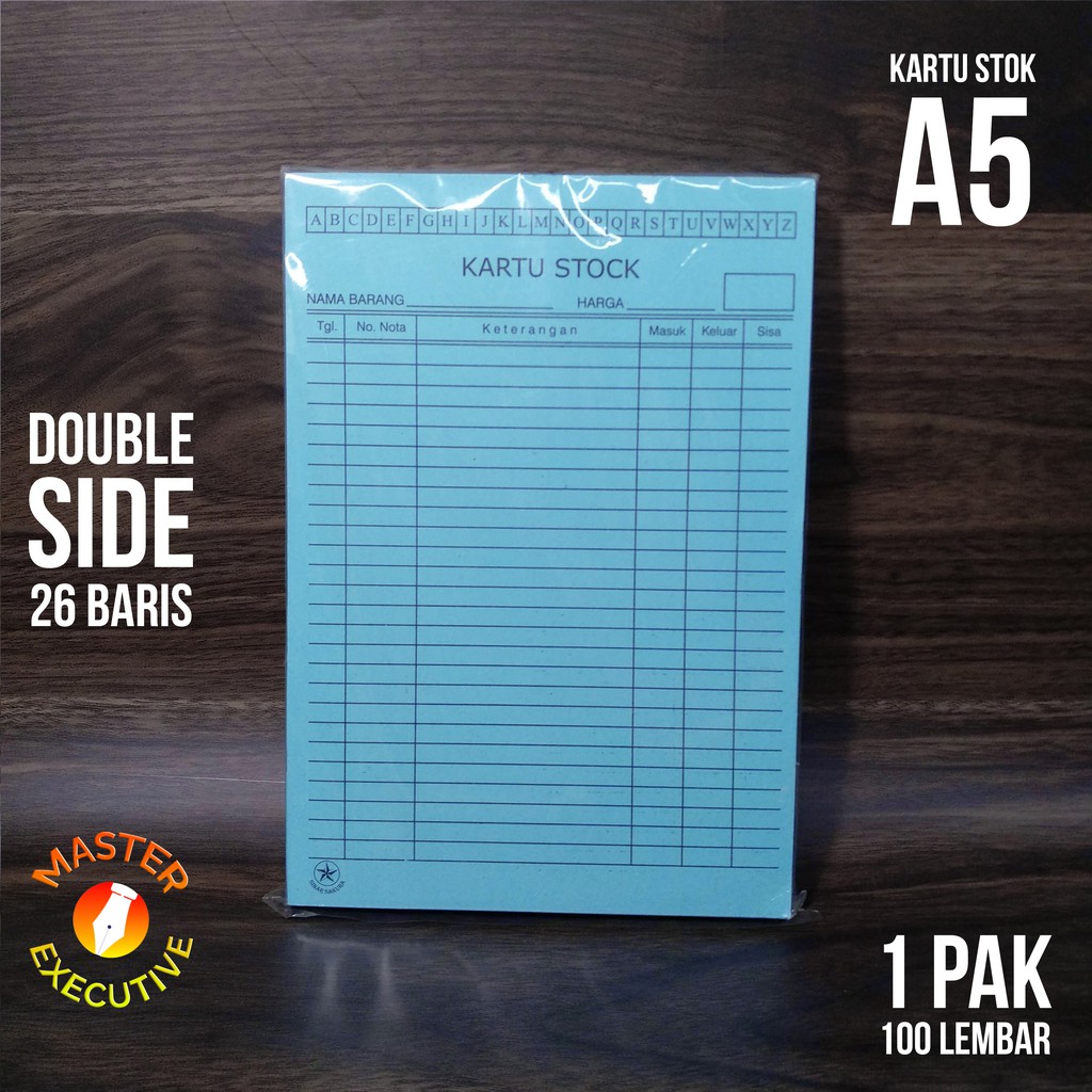 

[Pak - 100 Lembar] Kartu Stok A5 - Catatan Stock Gudang Toska
