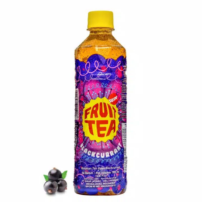 

Fruit tea pet blackcurrent ukuran500ml isi 12pcs