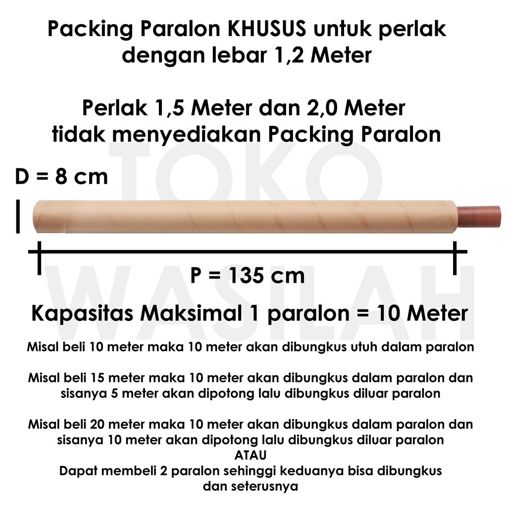 [Packing Tambahan] Paralon Kardus untuk Perlak, Karpet Plastik Khusus Digulung [Wasilah Gresik]