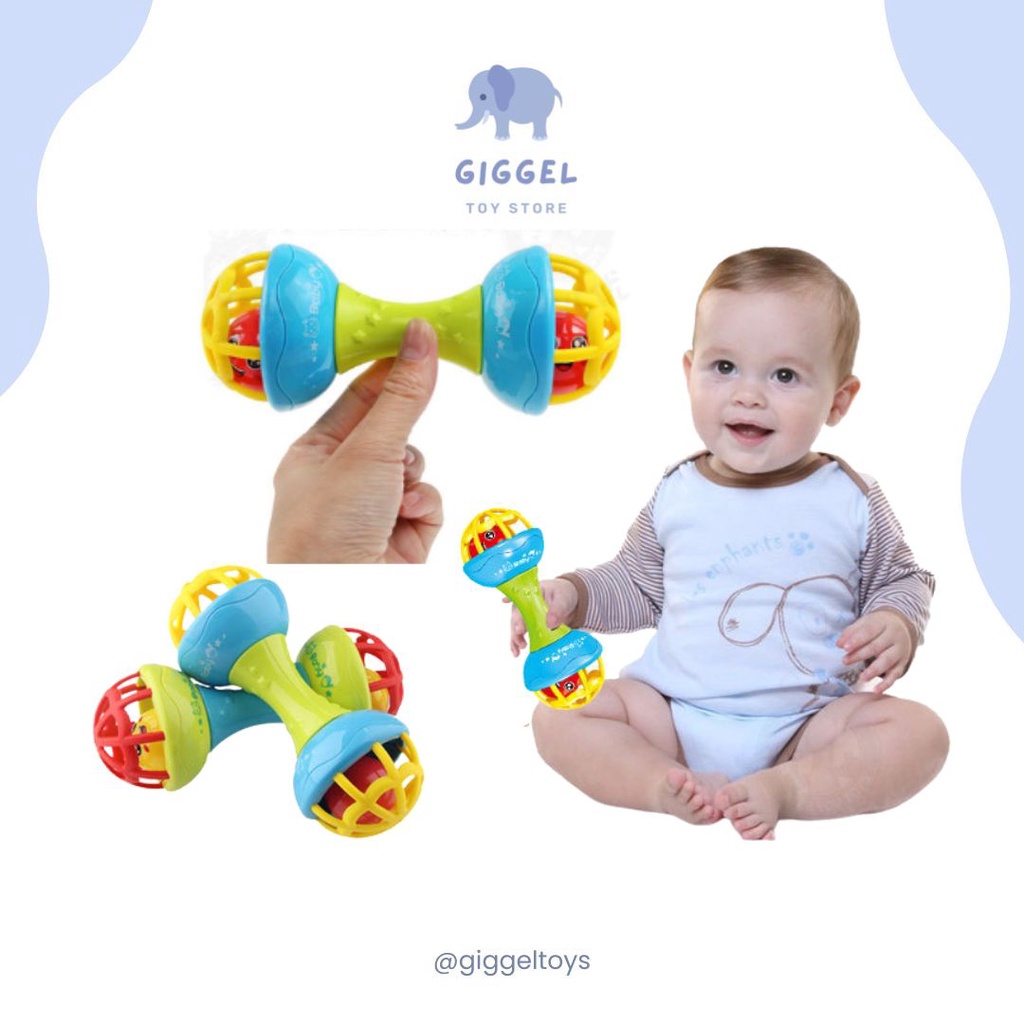 [ Giggel ] Kerincingan Bayi / Mainan Kerincingan Untuk Bayi / Baby Bell / Baby Teether Rattle Stick Gigitan Bayi BPA Free