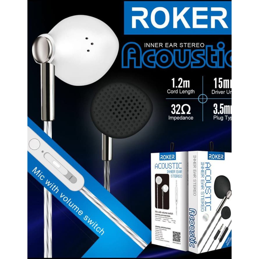 HEADSET ROKER ACOUSTIC ORIGINAL / HEDSET / HANDSFREE / EARPHONES