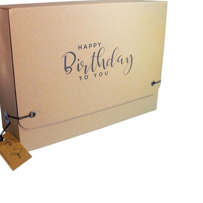 

➲ Kotak Kado Ulang Tahun / Happy Birthday Model Bag Mail Bahan Corrugated. ℗