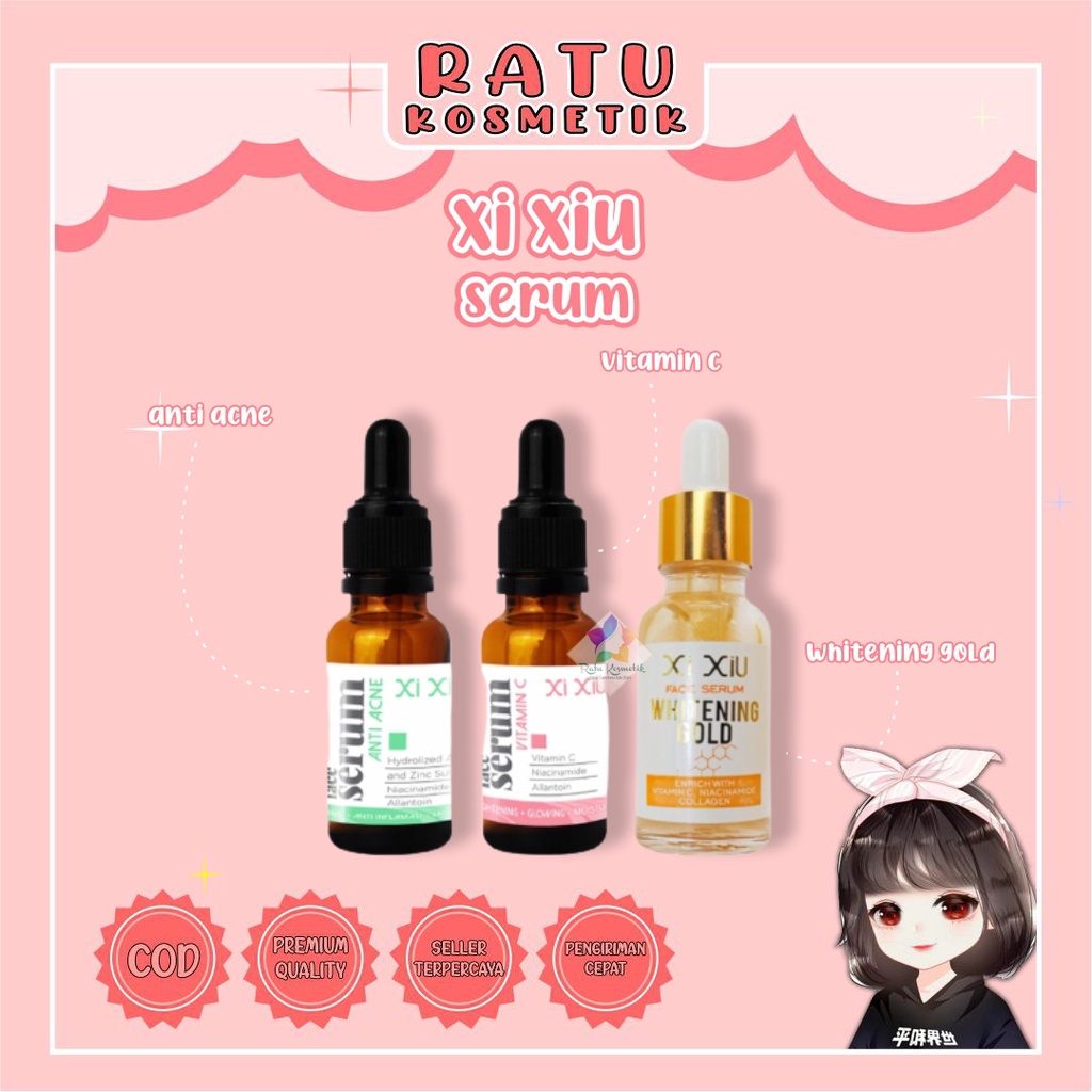 ❤ RATU ❤ Xi Xiu Face Serum Vitamin C | Anti Acne | Whitening Gold | Serum Wajah BPOM✔️