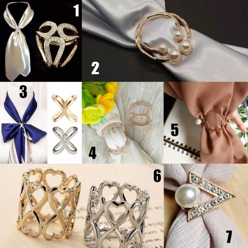 Bros Gesper Kolong Ring Hijab Jilbab Kerudung Segiempat Pasmina Import Premium Original Murah