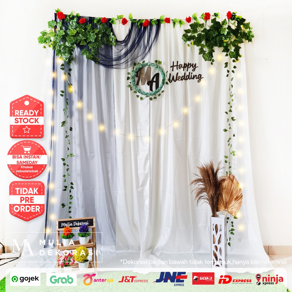 Dekorasi Lamaran Tunangan Backdrop Nikahan PhotoBooth DIY Akad Nikah Aqiqah Khitan Paket Mulia KKK