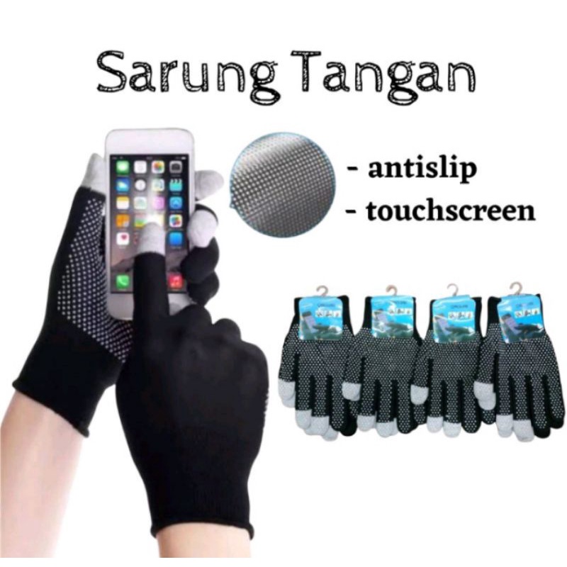 SARUNG TANGAN TOUCHSCREEN/SARUNG TANGAN LAYAR SENTUH/TOUCHSCREEN GLOVES WARNA HITAM