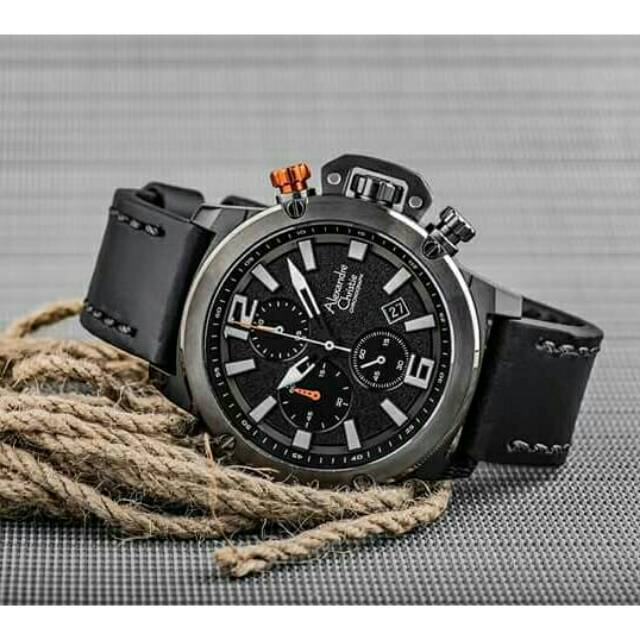 Jam alexandre Chrietie AC 6487 MC black grey abu