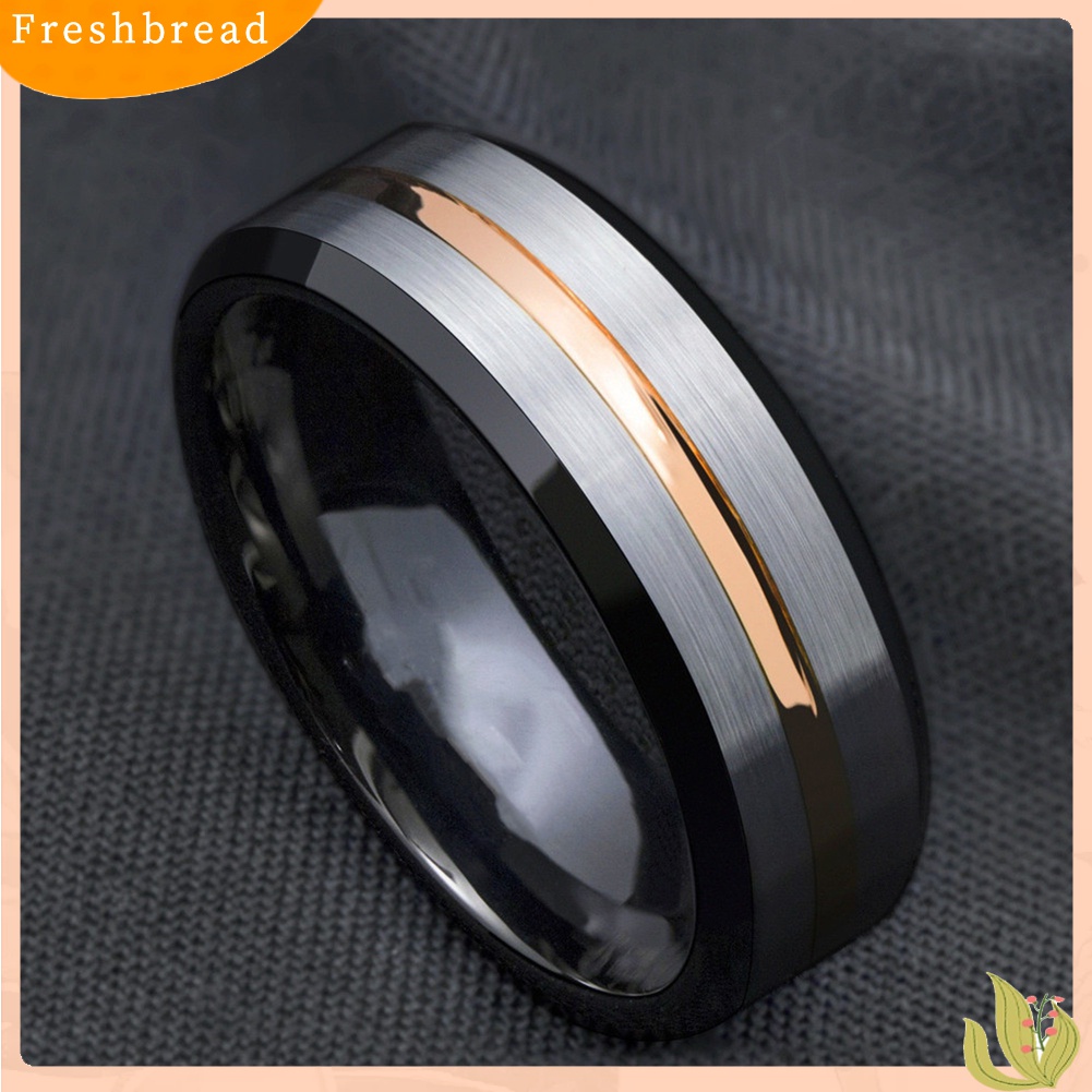 [TERLARIS]Fashion Men Matte Stripe Titanium Steel Band Ring Wedding Party Jewelry Gift