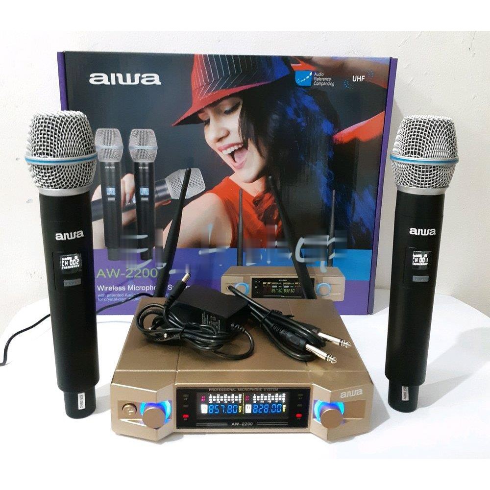 Mic Wireless SHURE AIWA AW-2200  AW 2200 Microphone Tanpa Kabel UHF