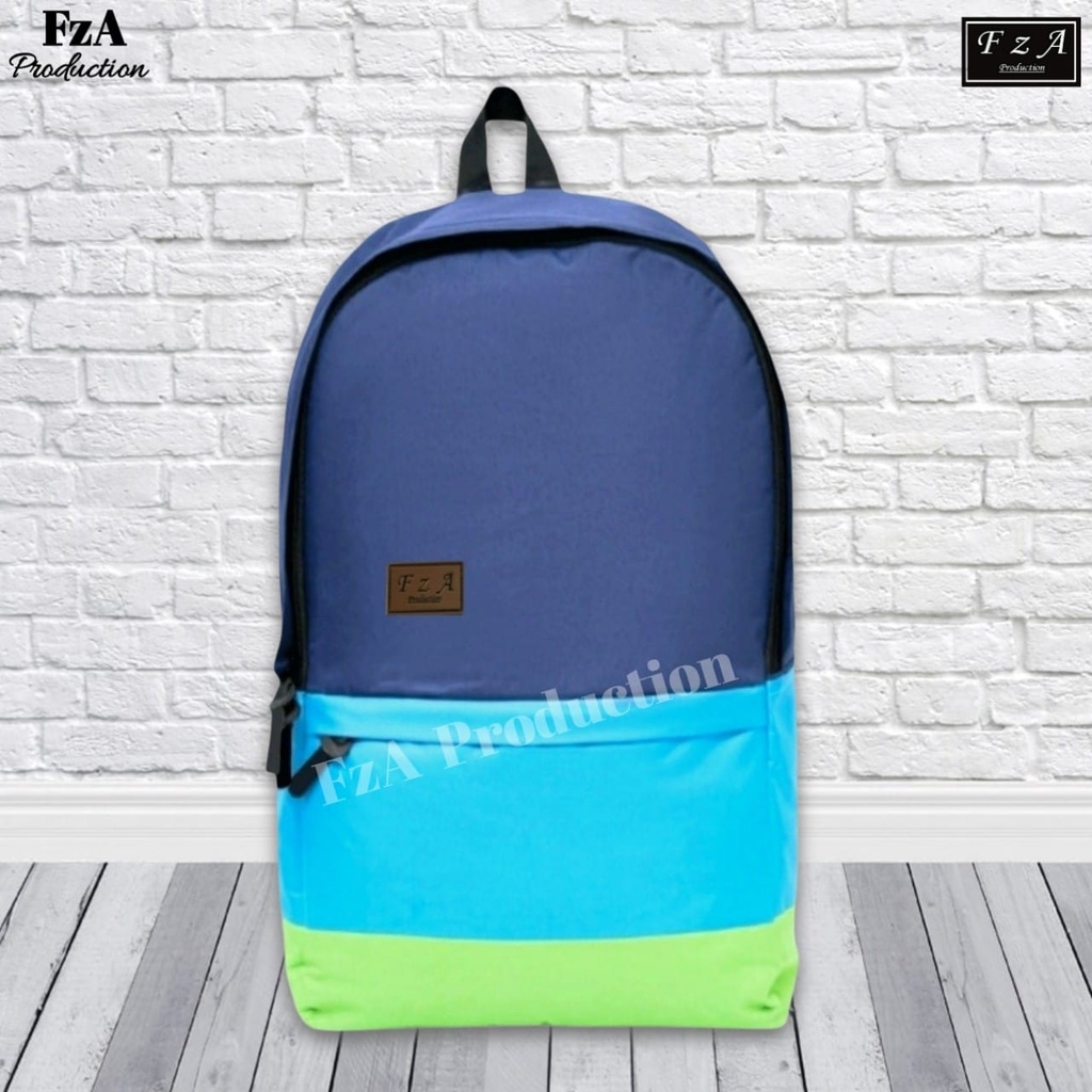 Tas Ransel Gendong Laptop Distro Sekolah Kuliah Pria Wanita Black Murah Original FzA BUY 1 GET 2