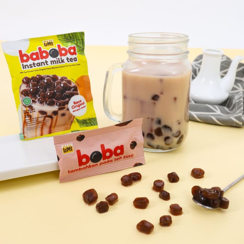Baboba Minuman boba instant milk tea