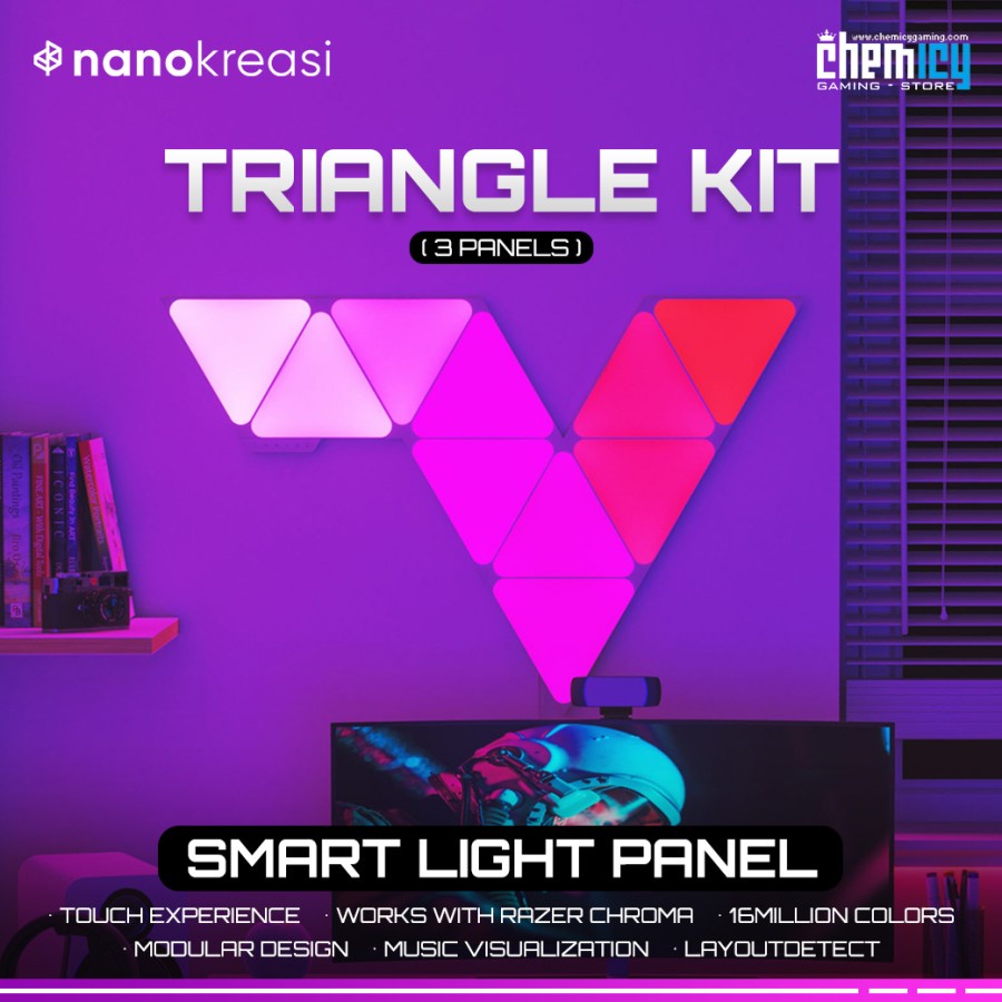 Nanokreasi Shapes Triangle Expansion Kit ( 3 Panels ) Smart Light Pane