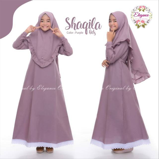 Fashion Wanita Gamis Anak Shaqila Kids Ori Elegance / Fashion Wanita Gamis Anak 12 Tahun Set Jilbab