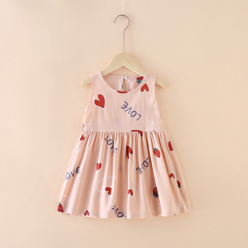 Dress Anak Perempuan Bahan Katun Import Dress Anak Cewe Katun Dress Santai Anak Perempuan Rok Terusan Anak Perempuan Dress Anak Murah Baju Anak Musim Panas Lucu Katun Import