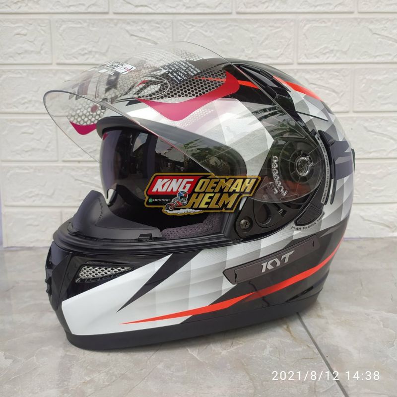HELM KYT K2RIDER DIAMOND BLACK WHITE 2 VISOR HELM DOUBLE VISOR HELM TOURING FULL FACE KYT K2 RIDER