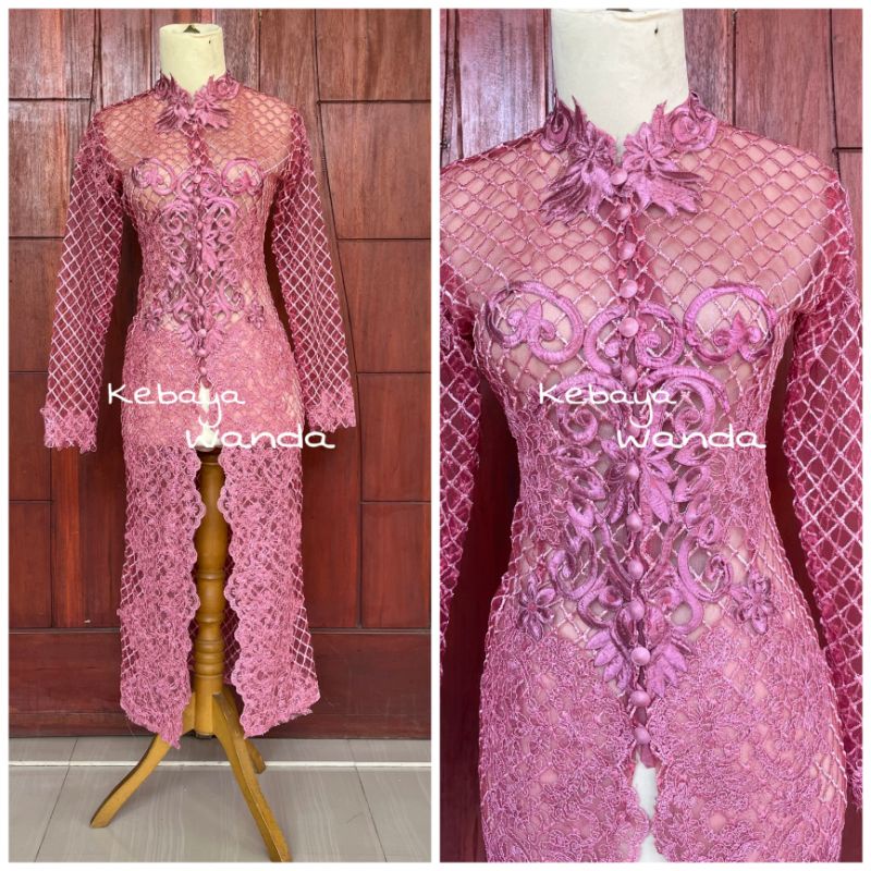 Ready Kebaya Akad Kotak Tanpa Payet / Kebaya Ibu Besan / Gaun Pengantin