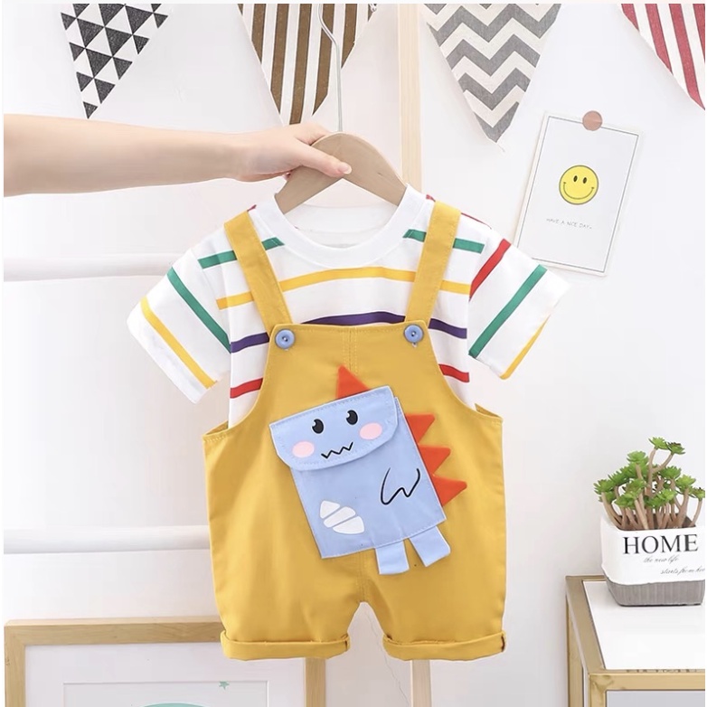 babyfit R- super overall DINO CUTE baju setelan anak cowok lb-j07