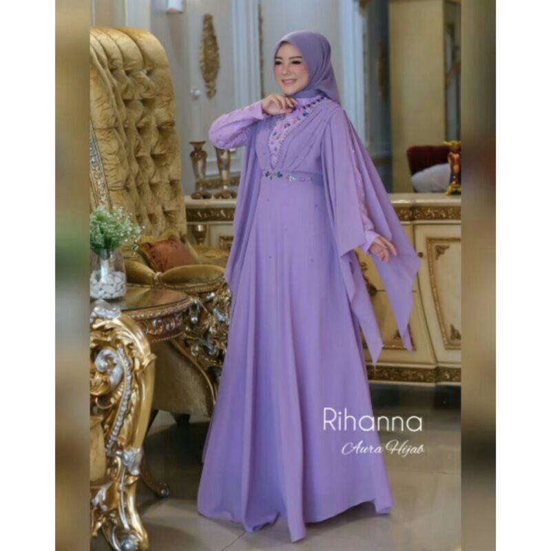 CS BAJU PESTA RIHANNA GOWN ORIGINAL BY AURA HIJAB//BAJU PESTA TILLE BORDIR// PAKAIAN WANITA