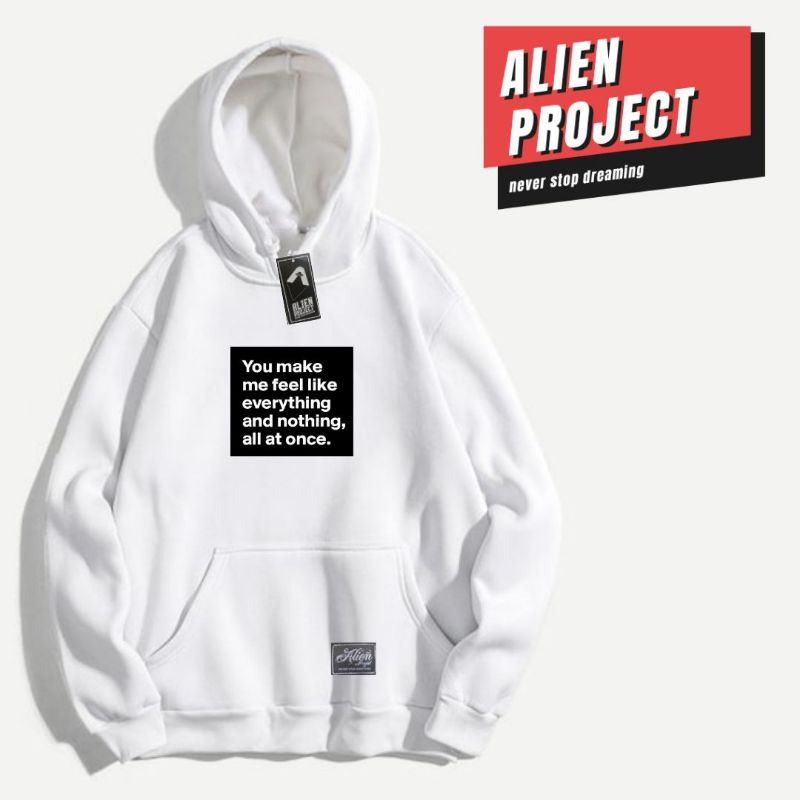 Alien project hoodie pria Hoodie cowok