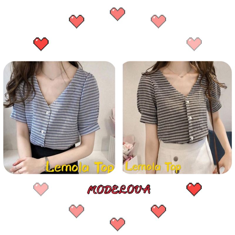 MDLV ~ ATASAN LEMOLA // ATASAN LENGAN PENDEK KOTAK // WOMEN TOP // FASHION WANITA