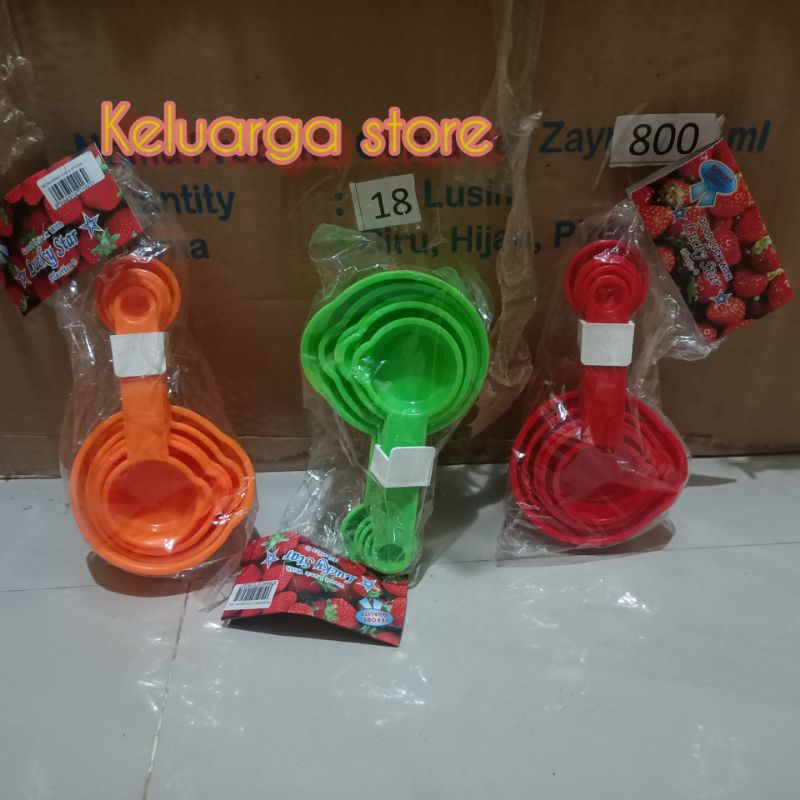 Sendok ukur  takar set  / Cup Takar Ukur Set 5 in 1 lucky star