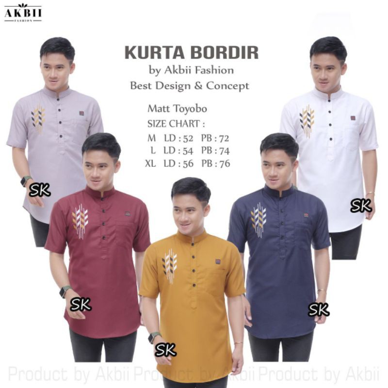 Baju Koko Kurta Bordir by Akbii Fashion - Baju Koko Kurta Pakistan - Baju Koko Kurta Polos